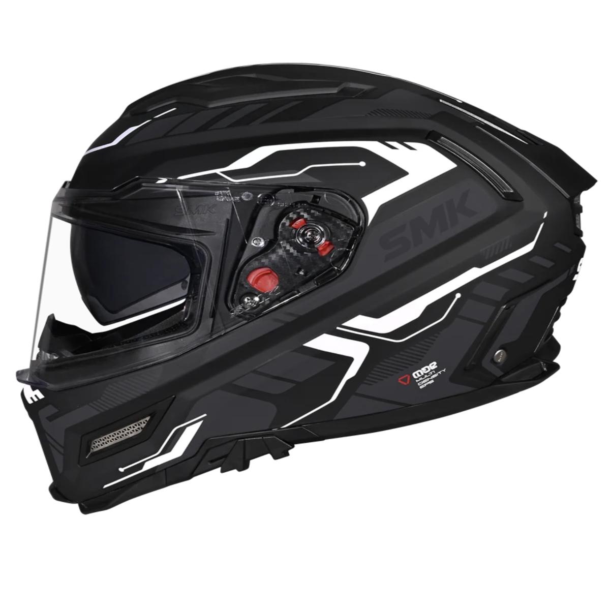 SMK Agnar Tektron GRPS MA261 Full Face Helmet - Matt Black Grey White