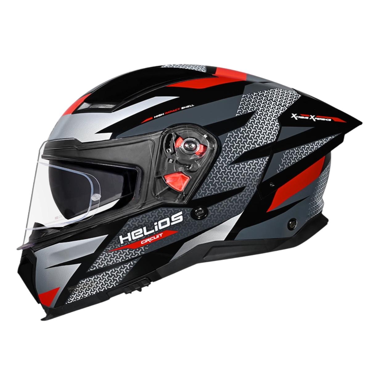 Studds Helios D2 Circuit Decor Graphics Helmet - Gloss Black Red N2