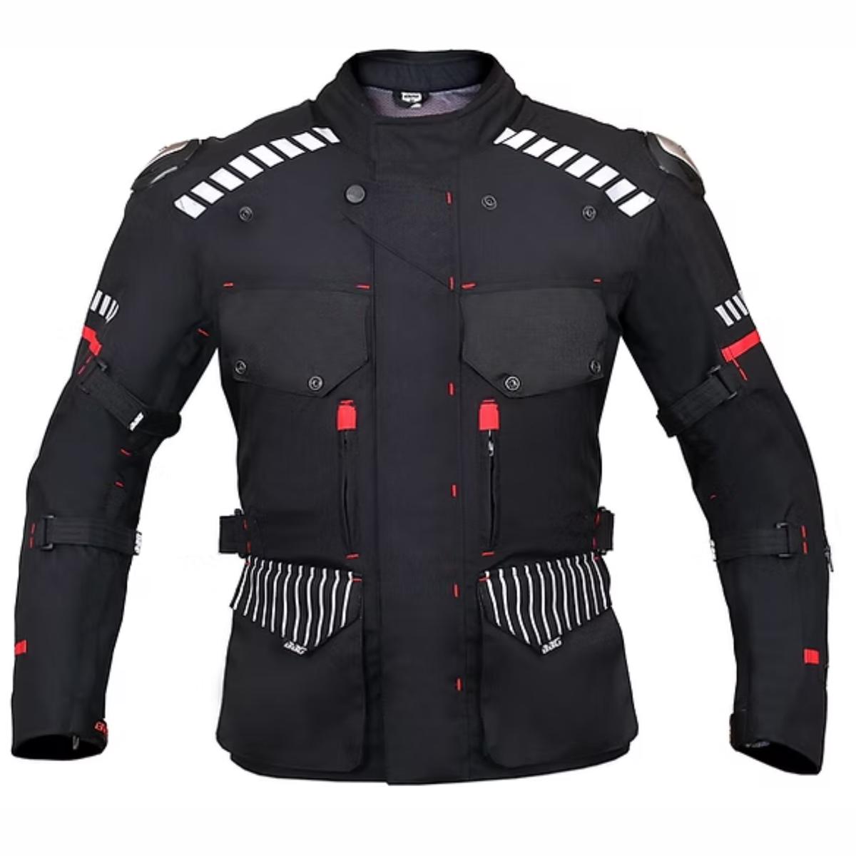 BBG Adventure Riding Jacket with Chest Guard without Liner - Black