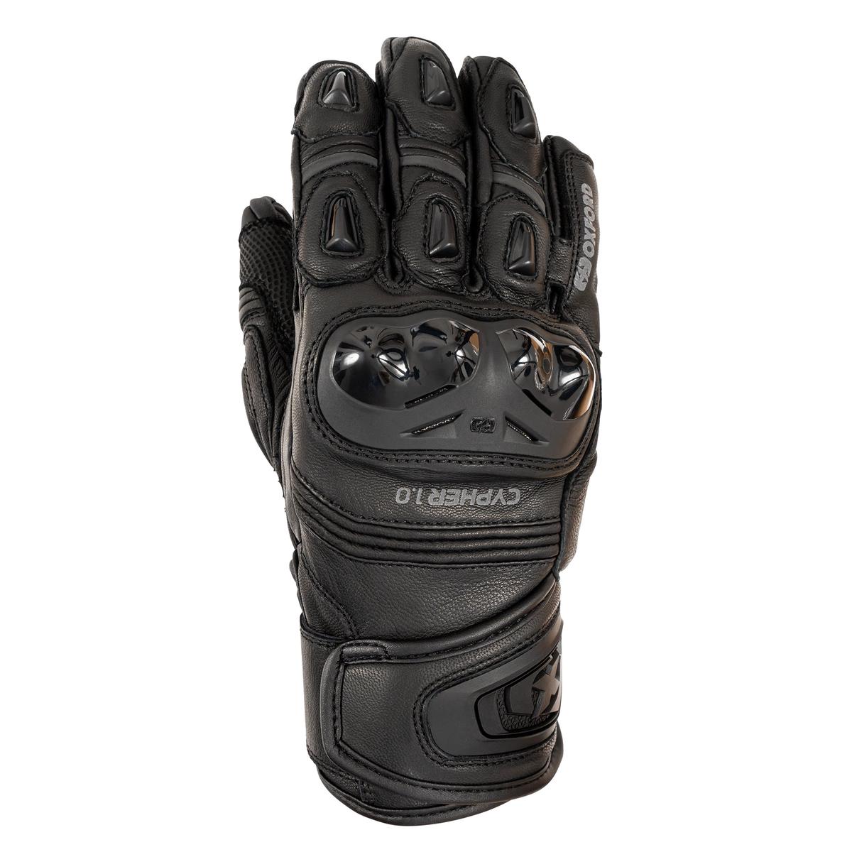 Oxford Cypher 10 Short Leather Mens Gloves Stealth - Black L
