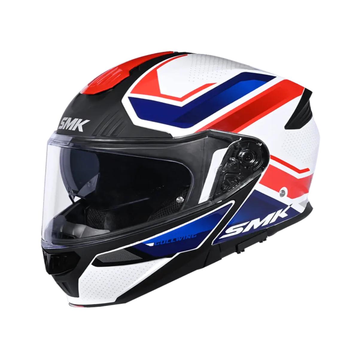 SMK Gullwing Supertour GRPS GL153 Flip up Helmet - Gloss Blue White Red