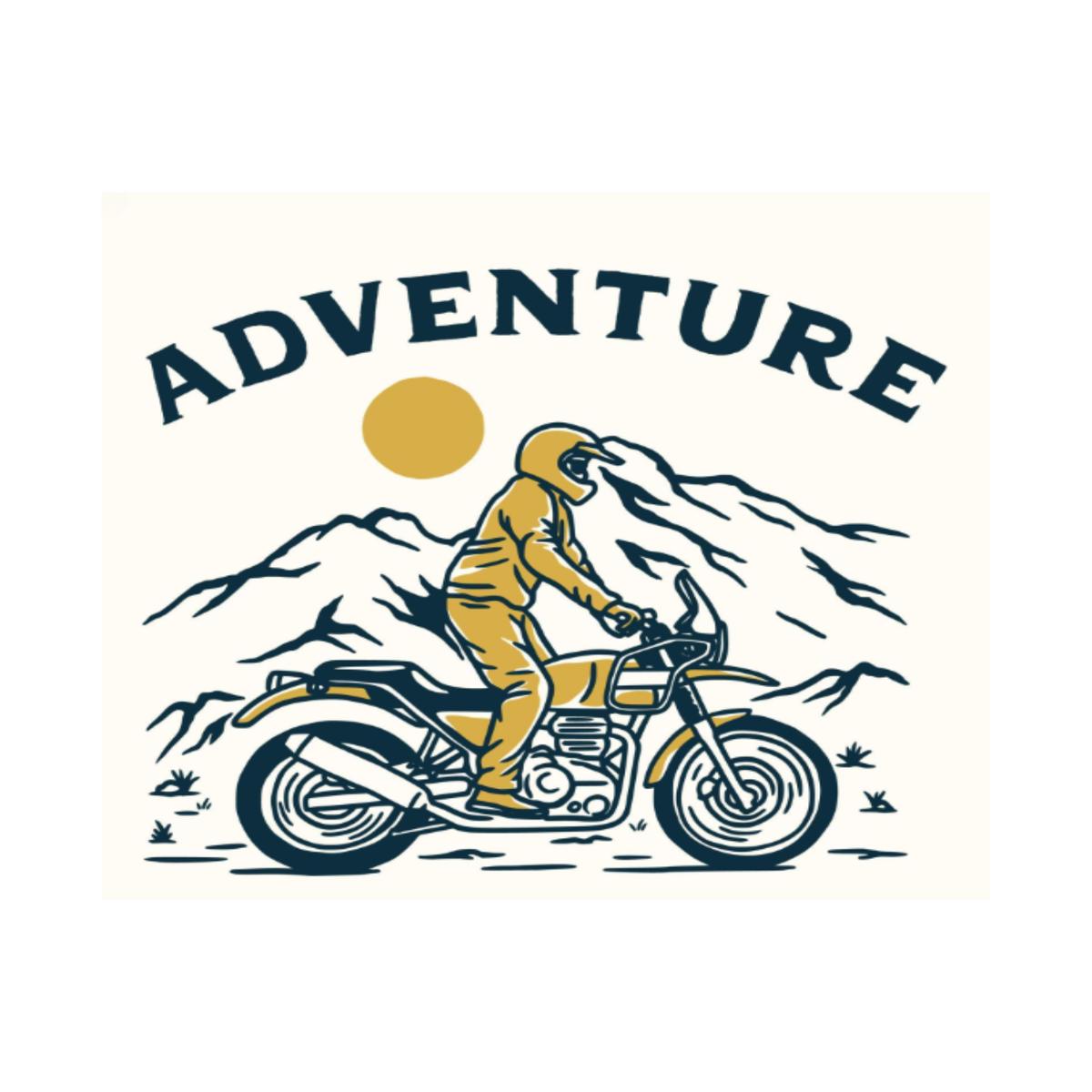 Vintage Motorcycle Motocross Adventure Sticker