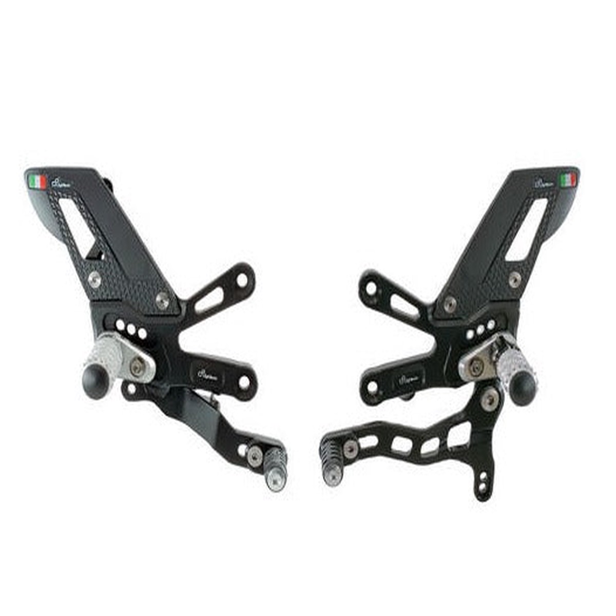 LIGHTECH FTRAP006W Aprilia RS / Tuono V4 (2017+) Adjustable Rearsets (fold up footpegs; reverse shifting)