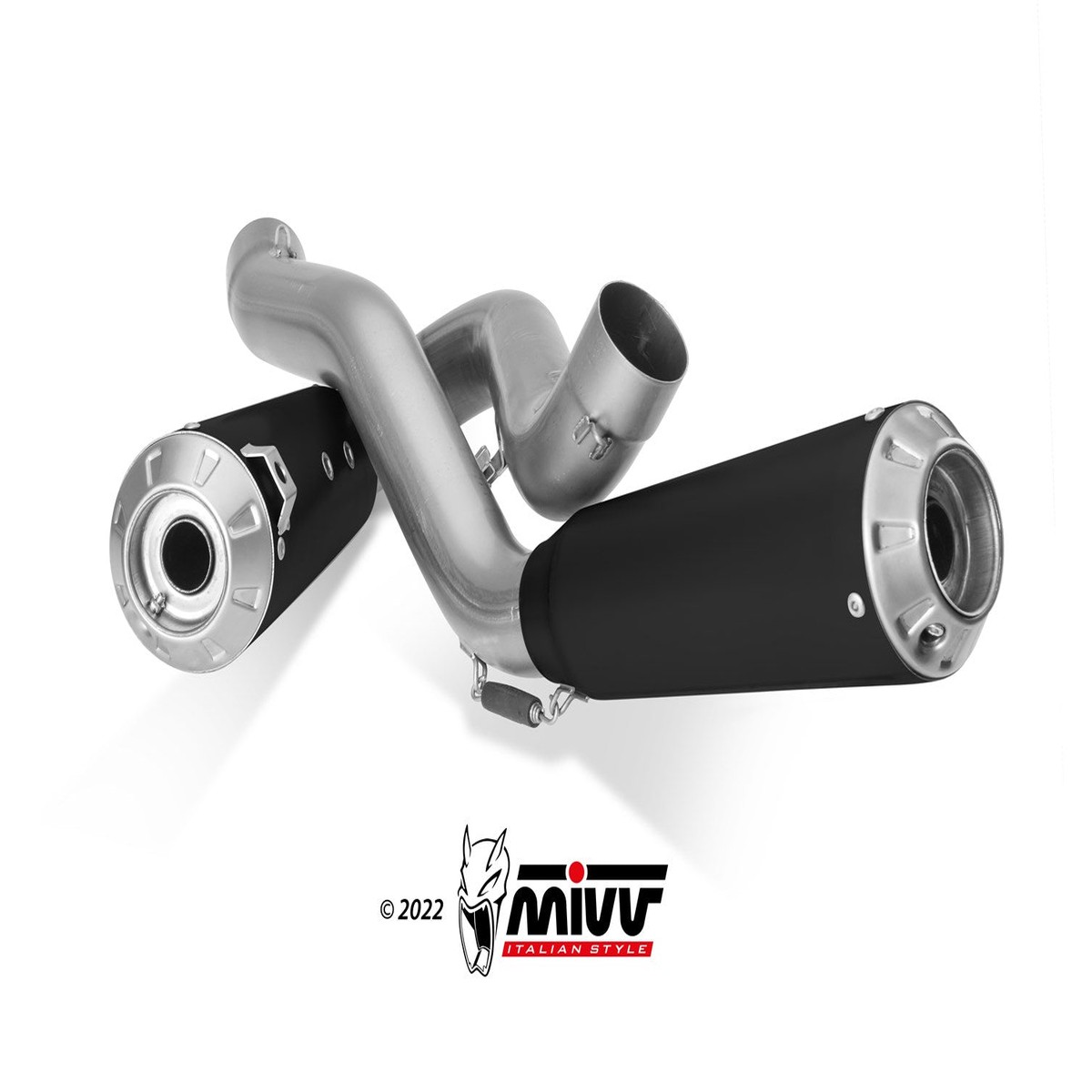 MIVV D.047 Ducati Streetfighter V4 (20/22) Dual Slip-on Exhaust "X-M1" (black; not approved)
