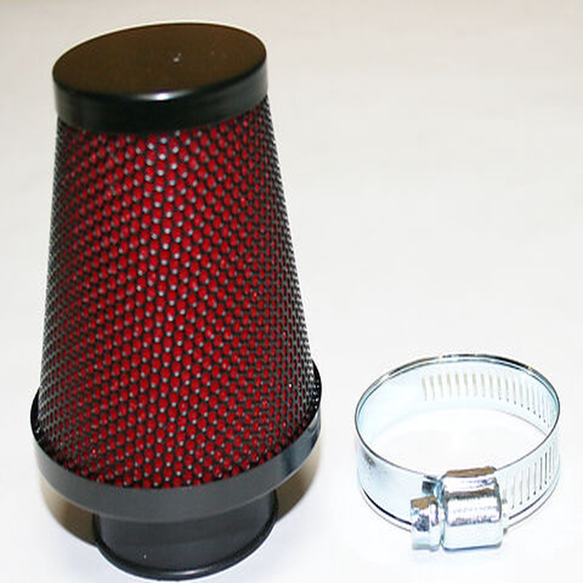 69-76 CB750K / 75-77 CB550F / 74-78 CB550K 39mm Round Pod Air Filter ~ Black / Red